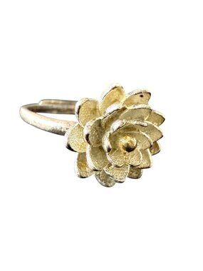 Sterling Silver Flower Ring Size 9 Elegant Handmade S925 Jewelry